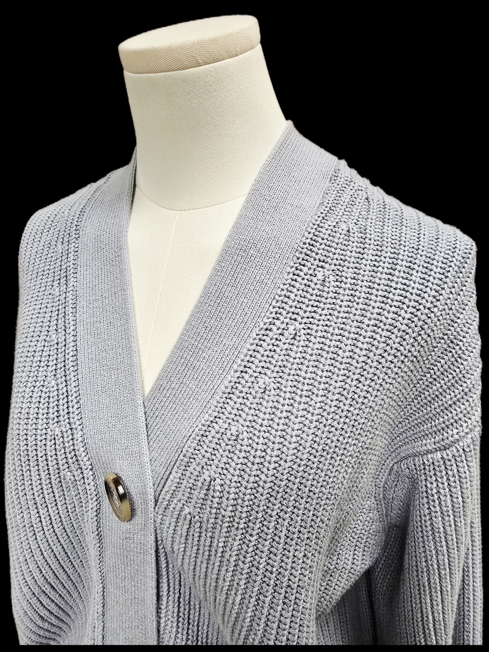 H&M Ice Blue Ribbed Button-Front Cardigan - Picture 2 of 5